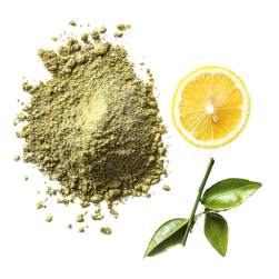 Organic green tea and lemon juice powder