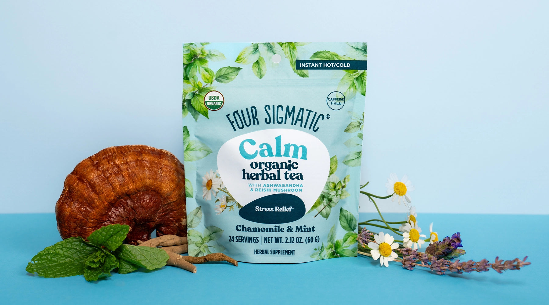 Calm Organic Herbal Tea: Instant Tea with Adaptogens