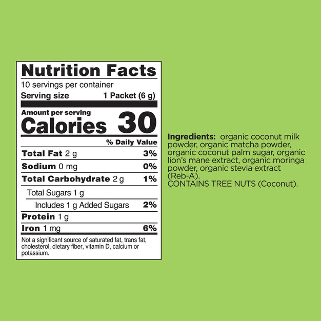 Focus Matcha Latte, Packets