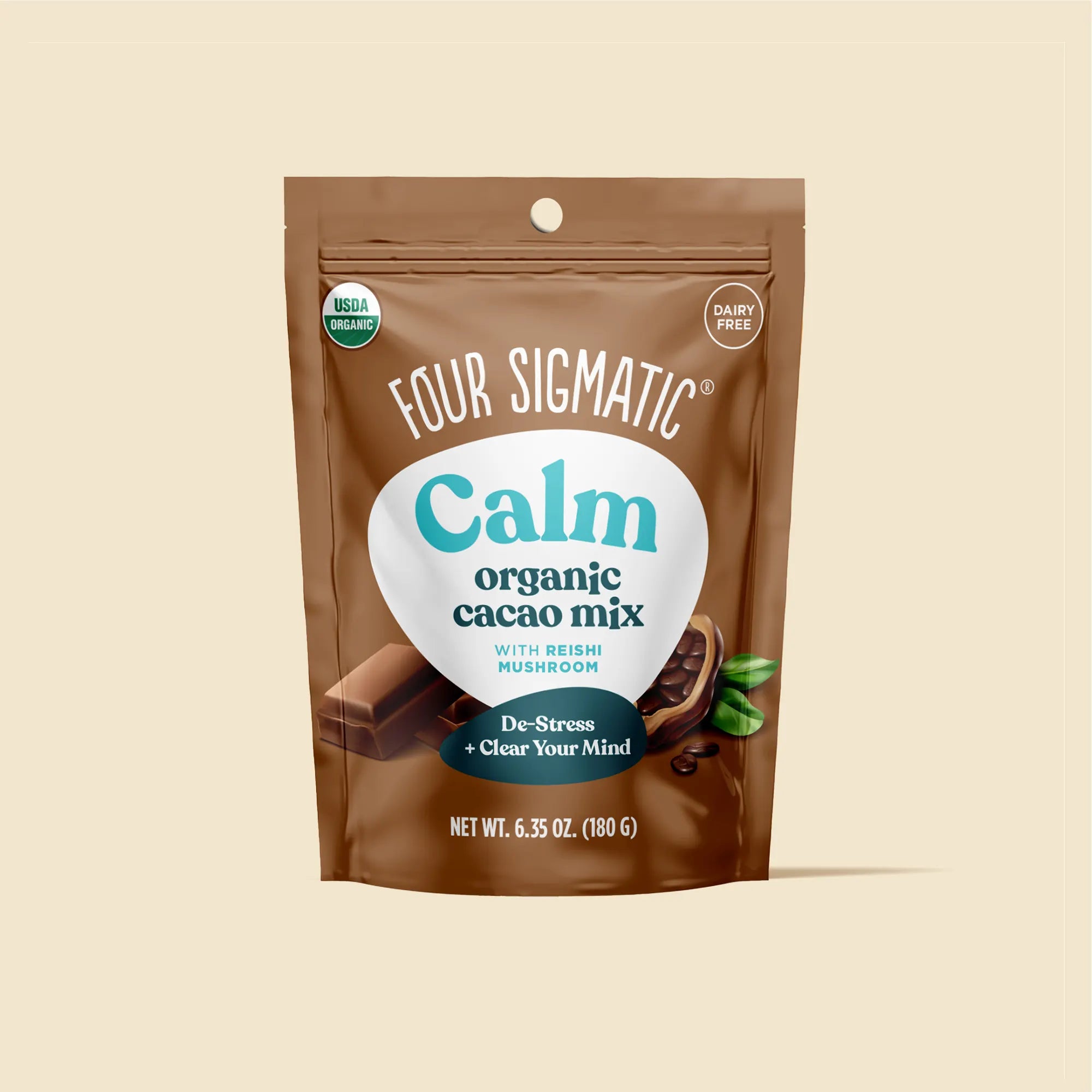 Package of Four Sigmatic Think organic coffee, dark roast with lion’s mane and chaga mushrooms.