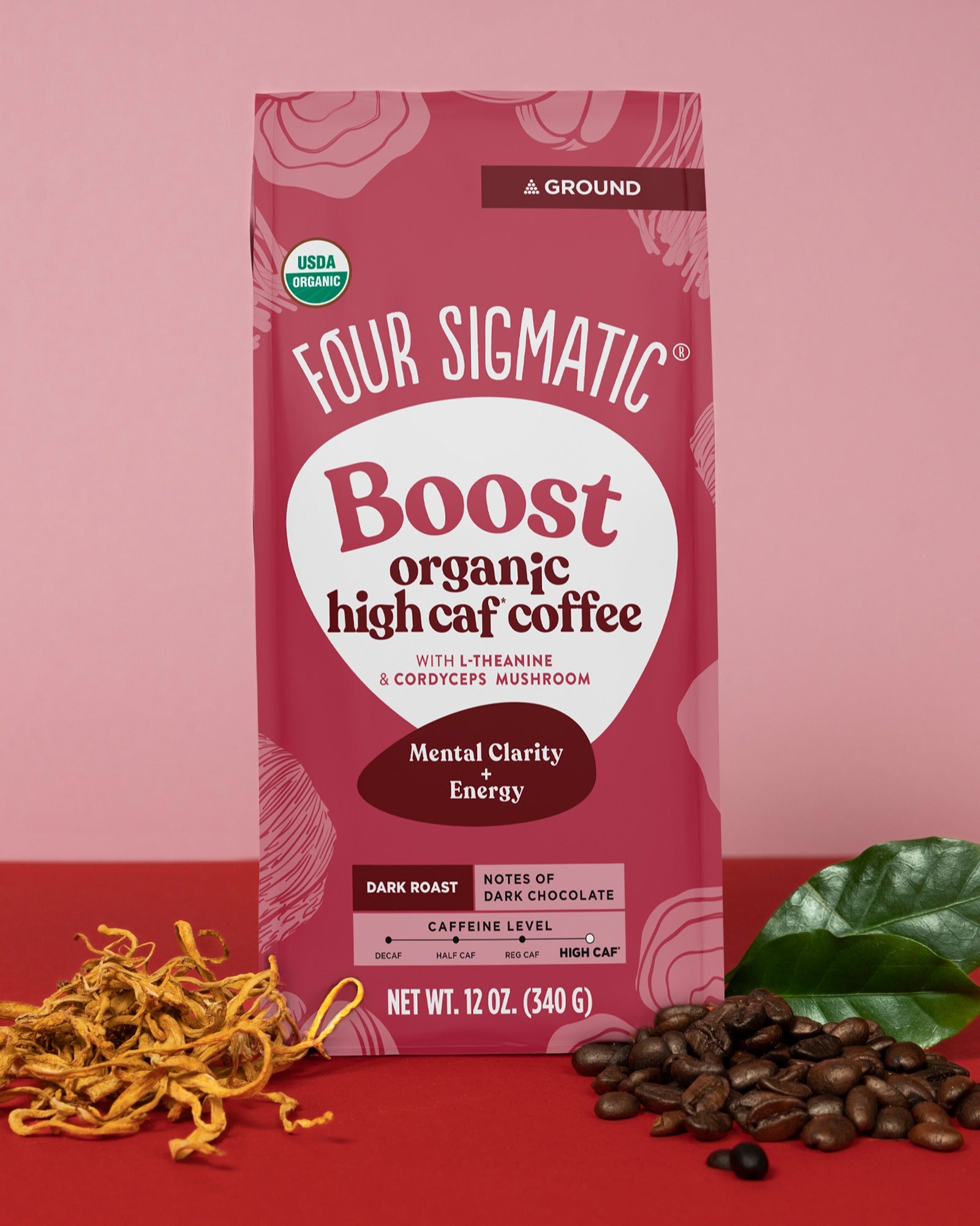 Boost Ground Coffee: High-Energy Mushroom Mix