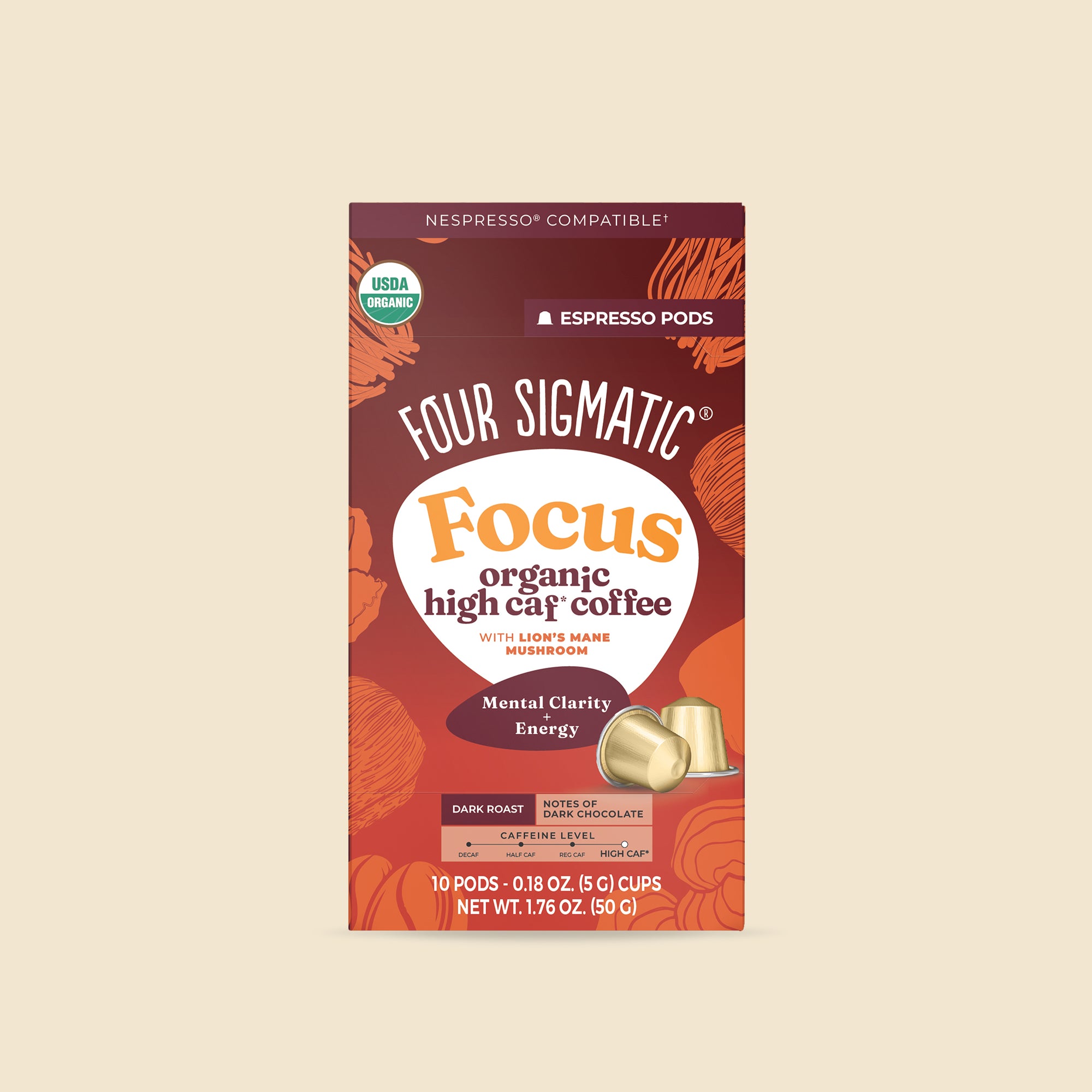 Focus Dark Roast High Caf Espresso Pods