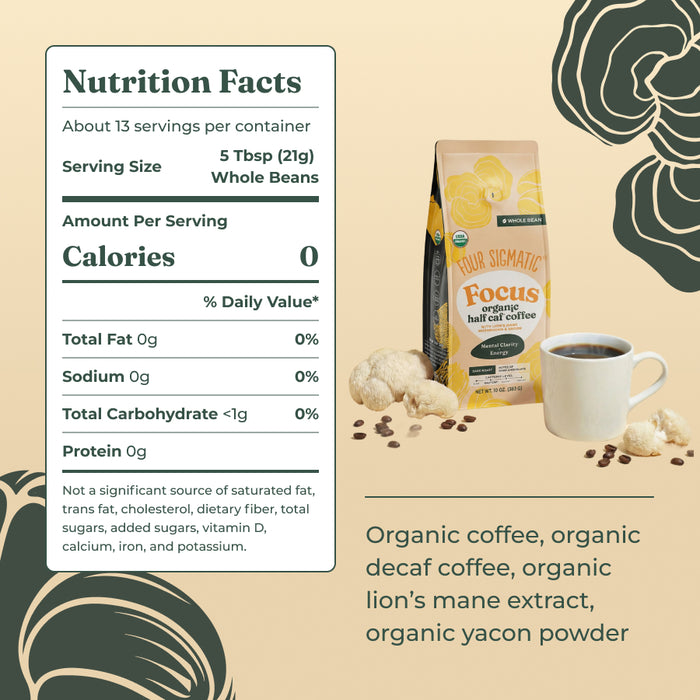 Focus Half Caf Whole Bean Coffee