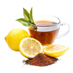 Organic black tea and lemon juice powder