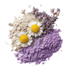 Organic chamomile and organic lavender powder