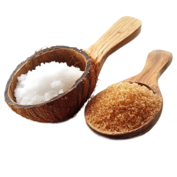 Organic coconut palm sugar and organic stevia