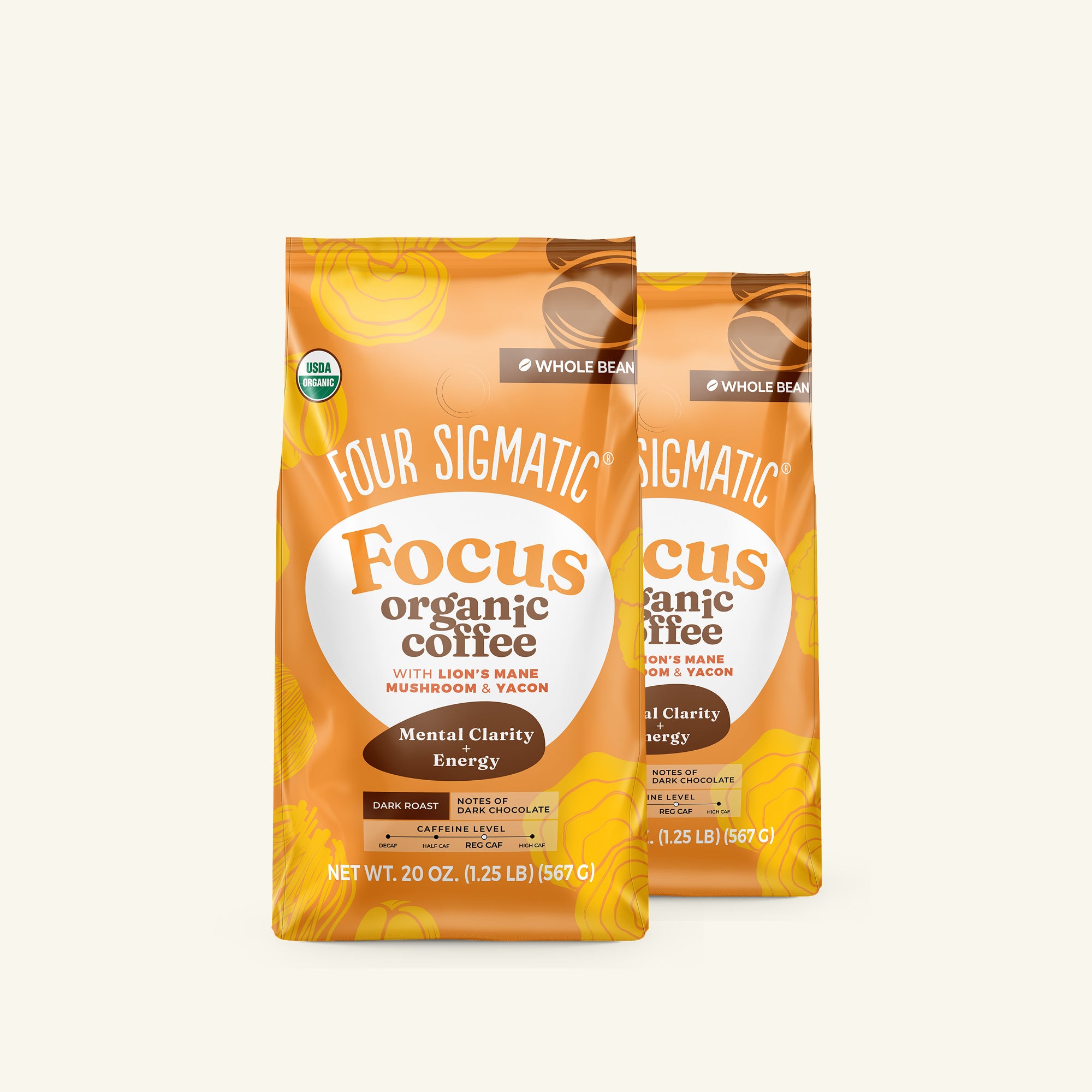 Focus Whole Bean Coffee: Lion's Mane Mushroom Blend