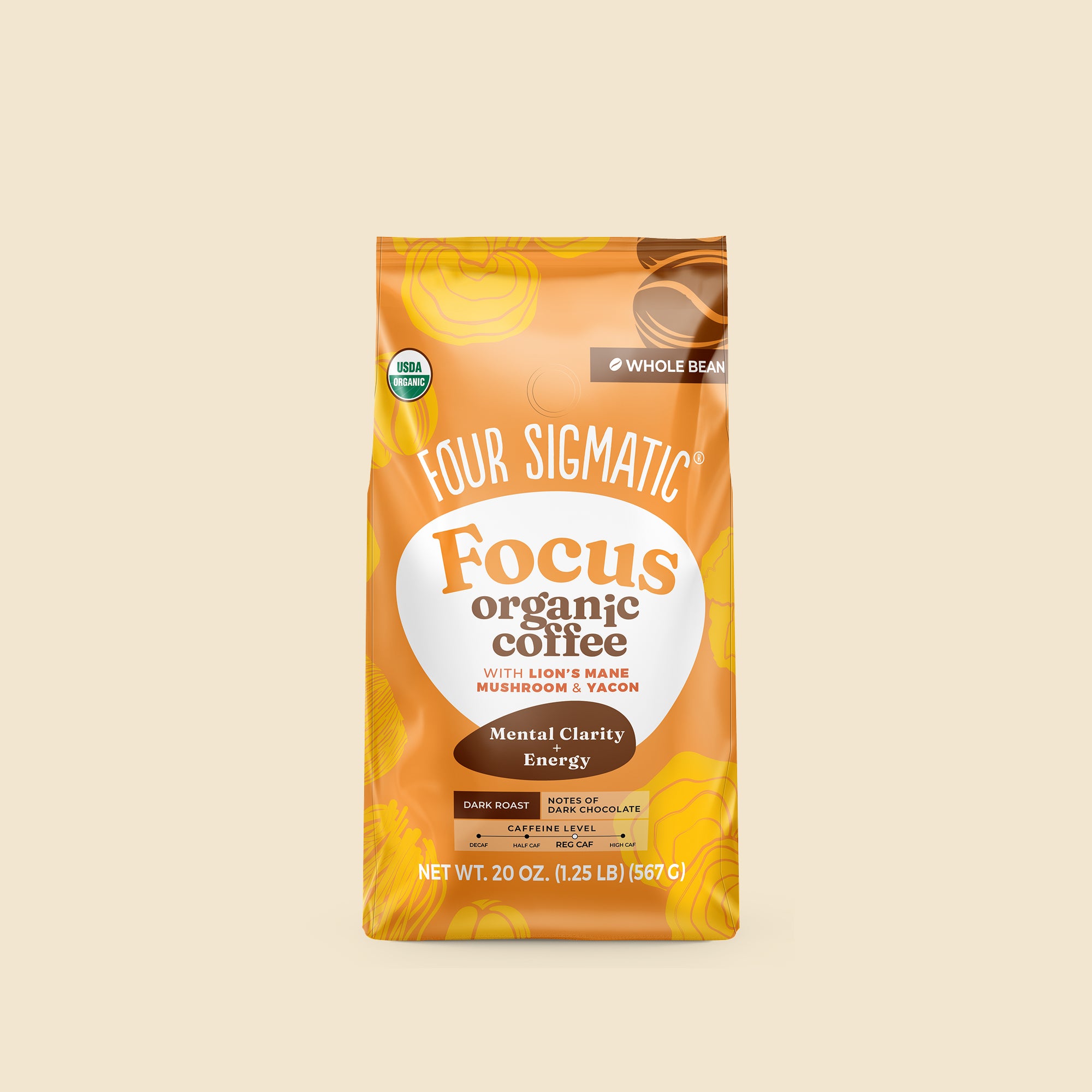 Focus Whole Bean Coffee: Lion's Mane Mushroom Blend