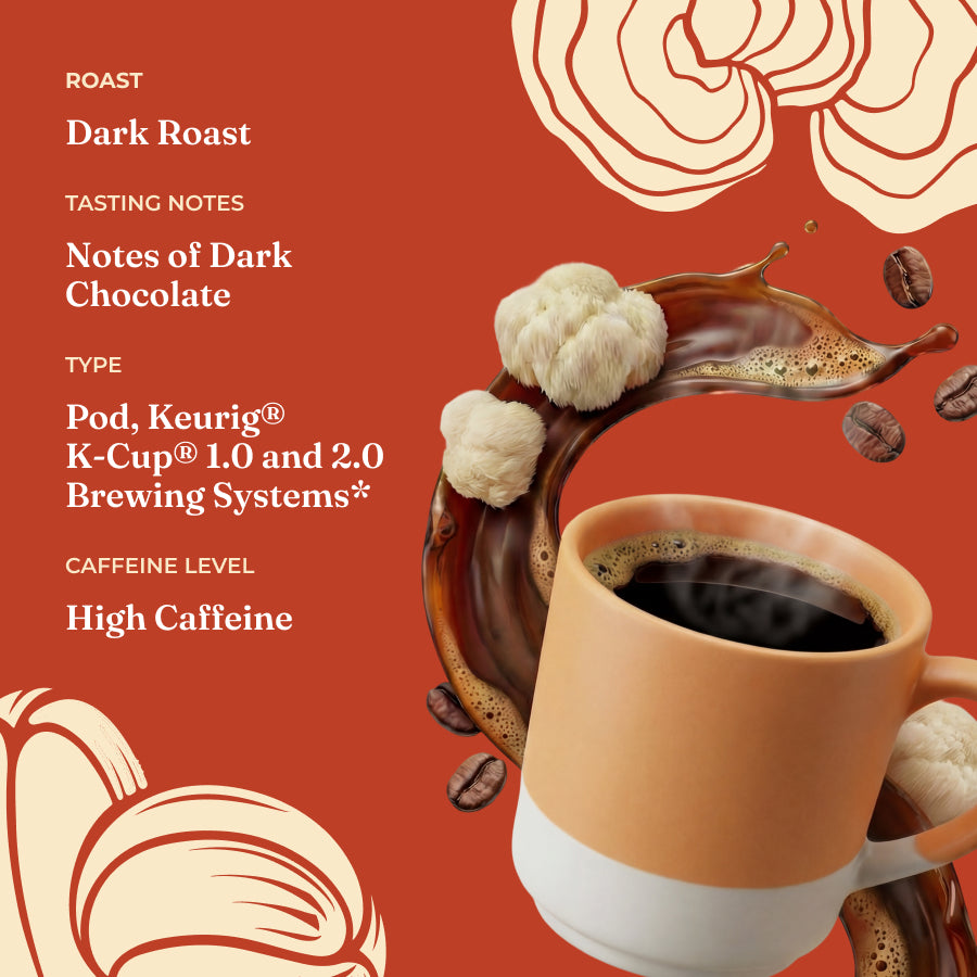 Focus Caf Coffee Pods: Extra Energy Mushroom Blend
