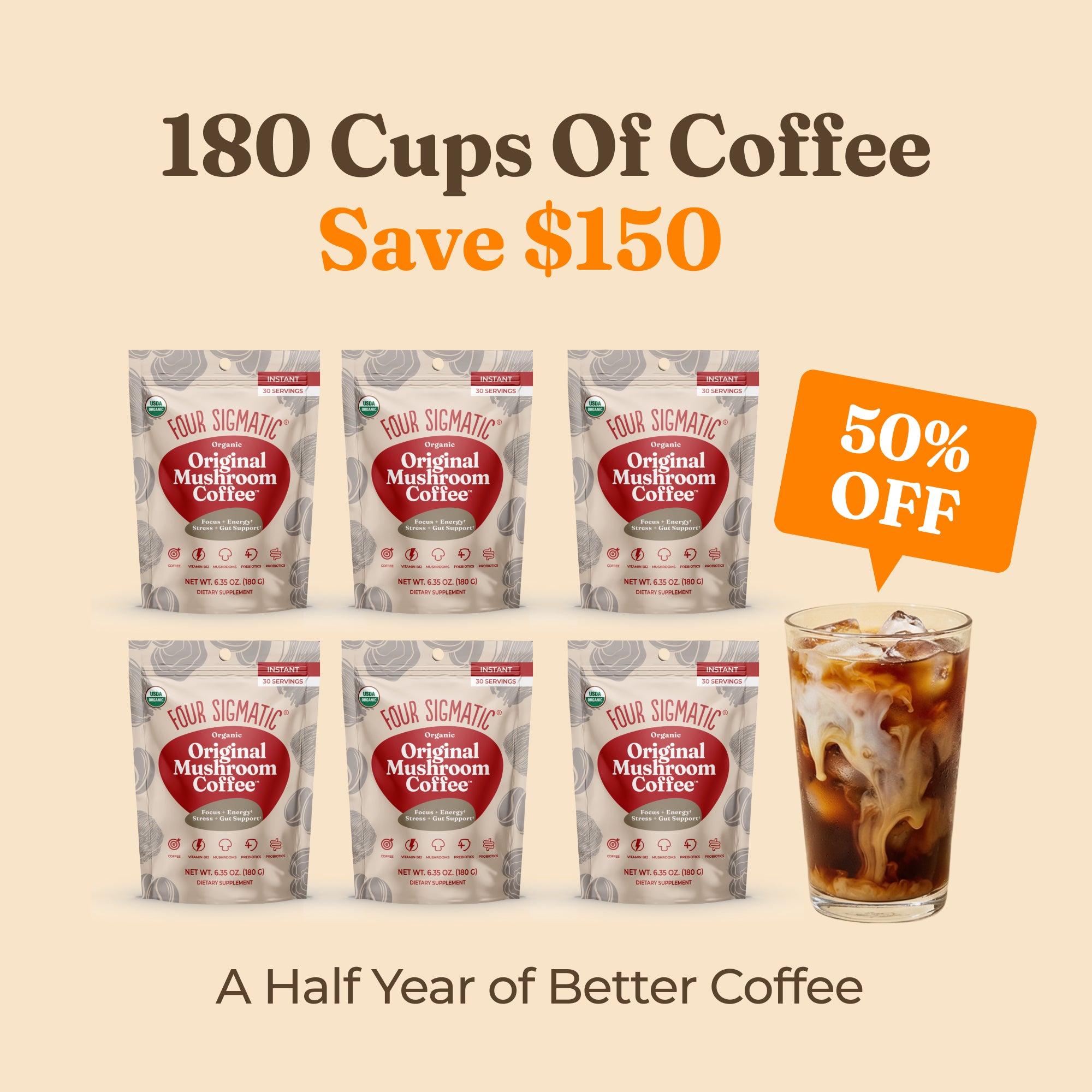 Original Mushroom Coffee — 6-Month Supply Bundle