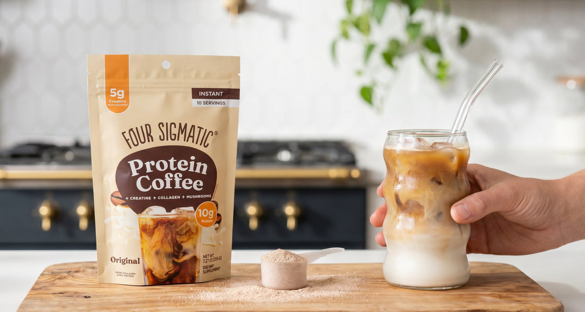 Simple morning ritual with protein coffee